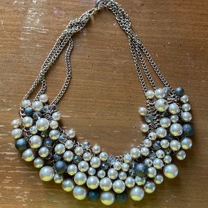 Loft Bead and Pearl Statement Necklace